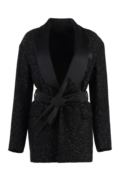 Max Mara Pau Sequin Blazer In Black