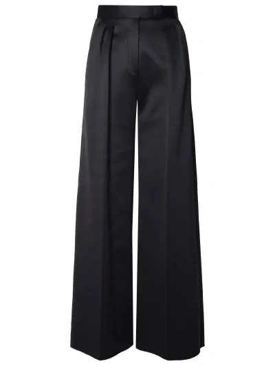 Max Mara Pleated Wide-leg Pants In Black