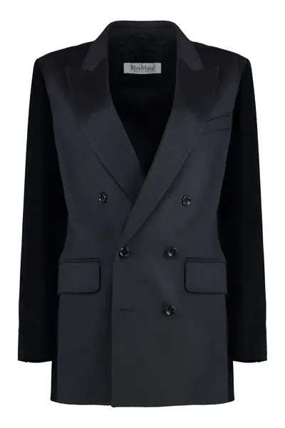 Max Mara Potente Double Breasted Blazer In Blue