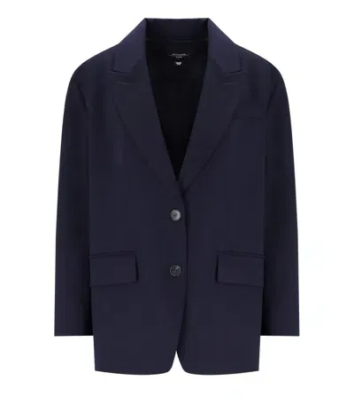 Max Mara Quadro Blue Single-breasted Blazer