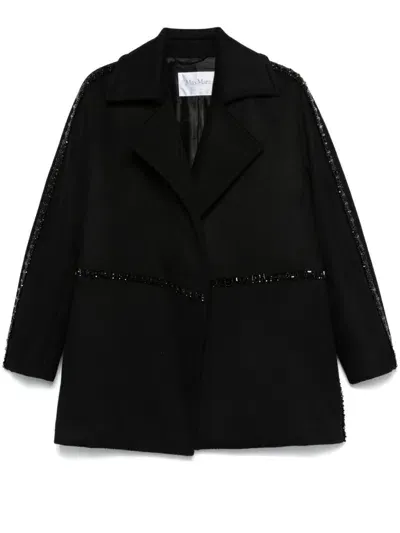 Max Mara Wool Coat In Black