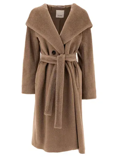 Max Mara S Alpaca And Wool Belted Coat In Brown