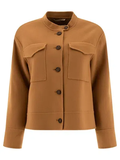 Max Mara S Wool Short Coat In Brown