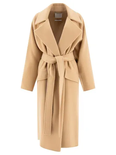 Max Mara Sportmax "orense" Cashmere Blend Robe Coat In Brown