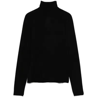 Max Mara Studio Turtleneck Knitted Jumper In Black