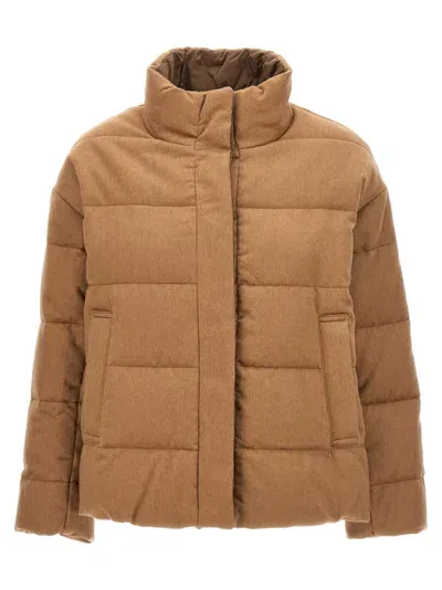 Max Mara The Cube Donatello Short Down Jacket In Brown