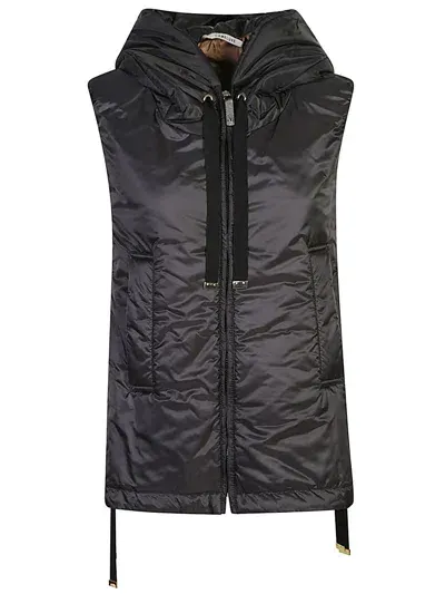 Max Mara The Cube Max Mara Gilet Imbottito Greengo Con Cappuccio In Black