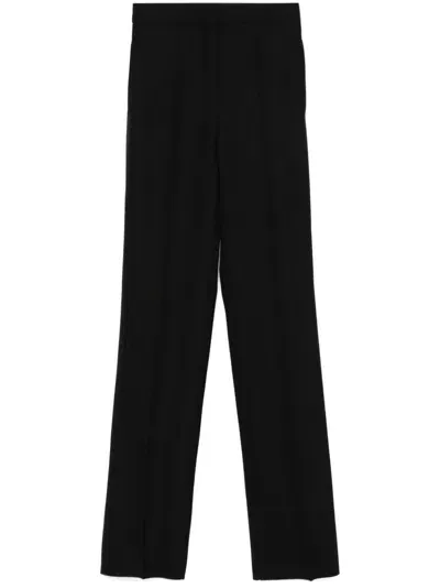 Max Mara Virgin Wool Trousers In Black