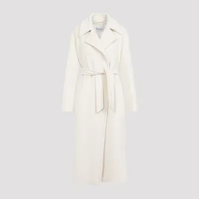 Max Mara White Alpaca Fragore Orsetto Biver Coat