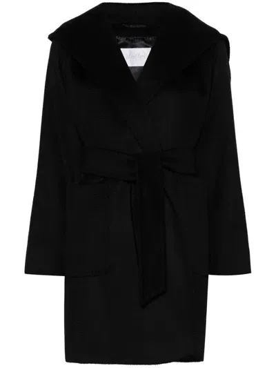 Max Mara Wool Coat In Black  