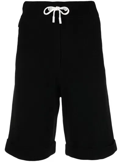 Max & Moi Rib-knit Merino Blend Shorts In Black