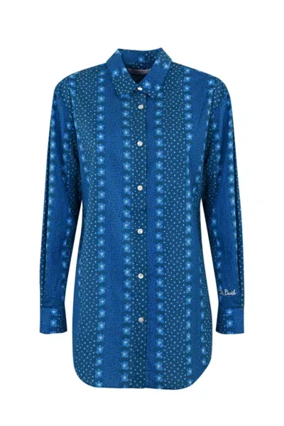 Mc2 Saint Barth Brigitte Indigo Shirt In Cotton In Blue