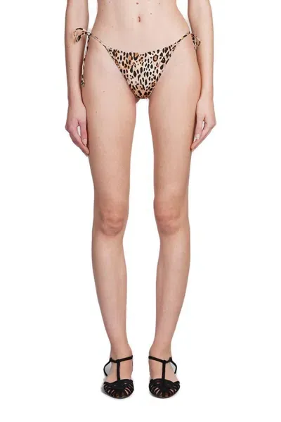 Mc2 Saint Barth Marielle Leopard-print Bikini Bottom In Multi