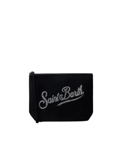 Mc2 Saint Barth Pochette Aline In Velluto Nero In Black