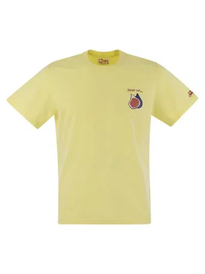 Mc2 Saint Barth T Shirt With Chest Print In Yellow