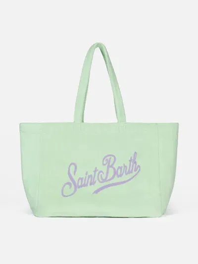 Mc2 Saint Barth Terry And Cotton Beach Tote Double Bag In Green