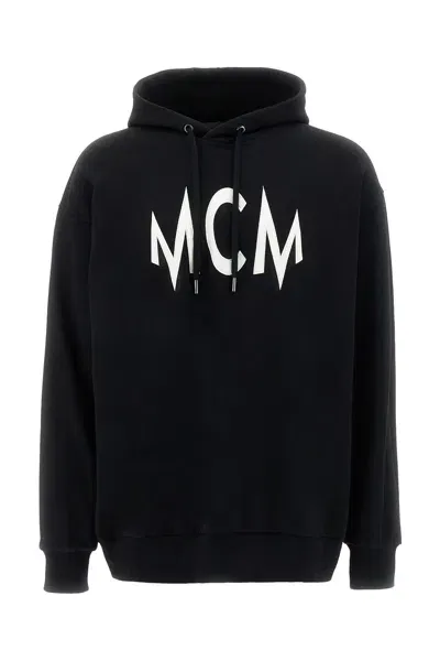 Mcm Black Cotton Sweatshirt In Bk