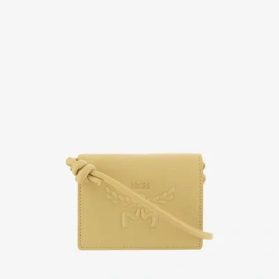 Mcm Himmel Shoulder Wallet In Yellow