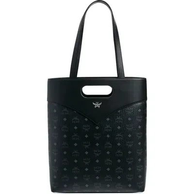 Mcm Large Diamond Visetos Tote Bag In Black