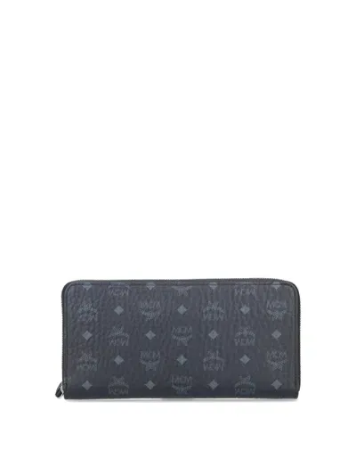 Mcm Large Zip Wallet In Black