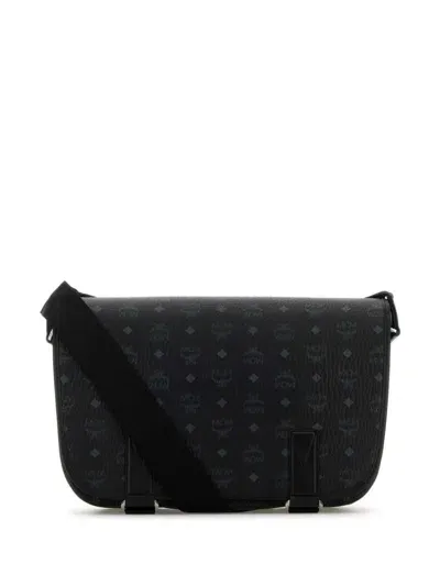 Mcm Printed Canvas Medium Aren Crossbody Bag In Black