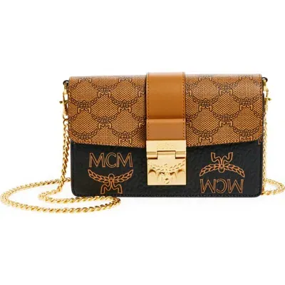 Mcm Mini Tracy Visetos Lauretos Mix Crossbody Bag In Black