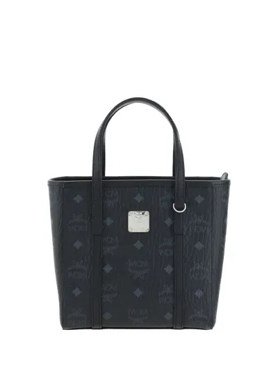 Mcm Aren Monogram Print Mini Tote Bag In Black