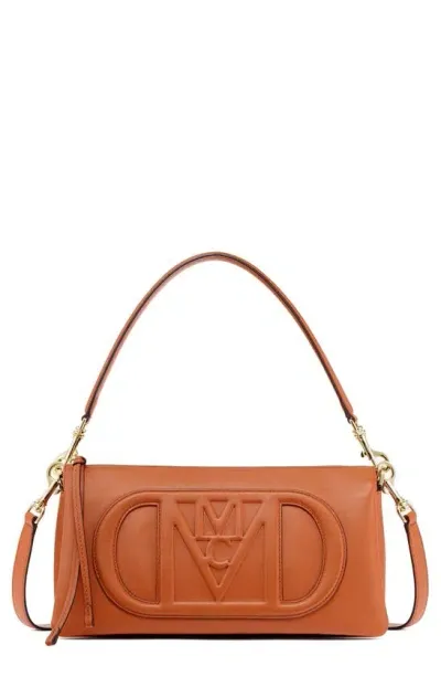 Mcm Mode Travia Small Leather Shoulder Bag In Orange