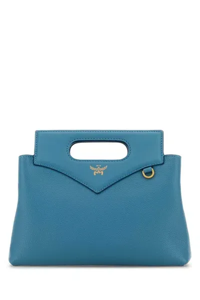 Mcm Soft Diamond Embossed Tote Bag In Blue