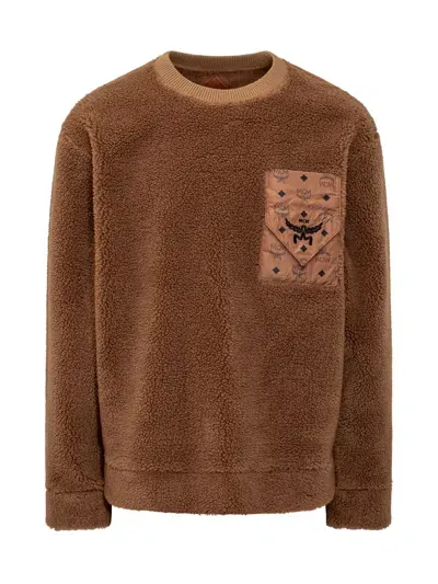 Mcm Sweatshirt With Logo In Brown