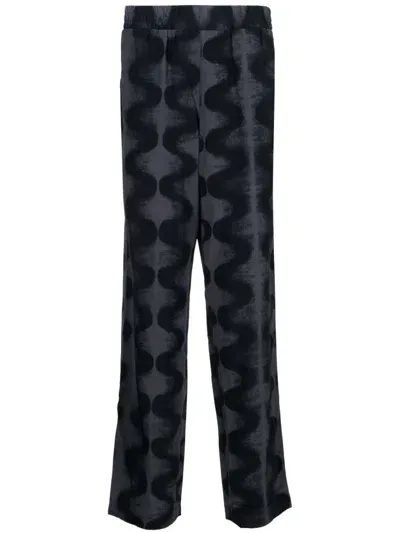 Mcq By Alexander Mcqueen Abstract-print Straight-leg Trousers In Schwarz