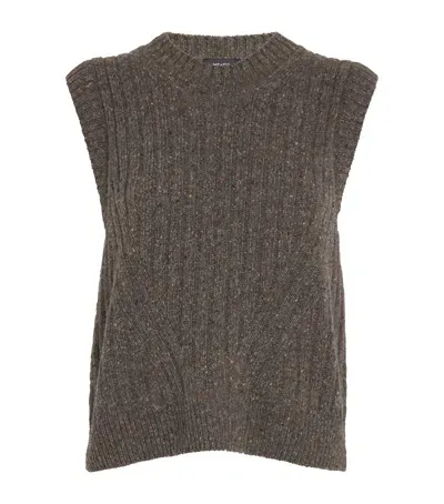 Me+em Merino Wool Sweater Vest In Brown