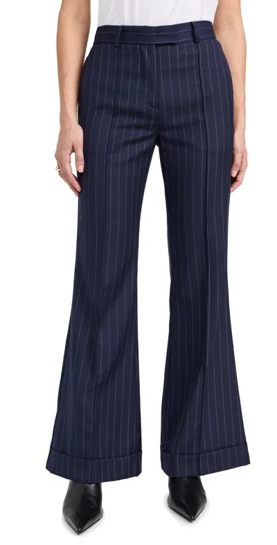 Mei Mei J Tailored Pants Gessato Blue Nights