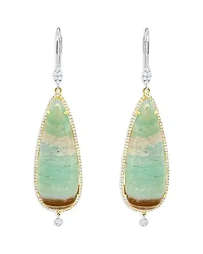 Meira T 14k Yellow Gold & 14k White Gold Andean Opal & Diamond Drop Earrings