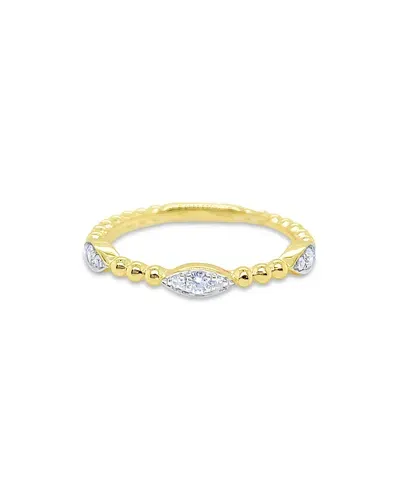 Meira T 14k Yellow Gold Leaf Beaded Diamond Ring