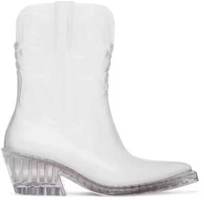 Melissa Transparent Texas Boots In Aw782 Silver