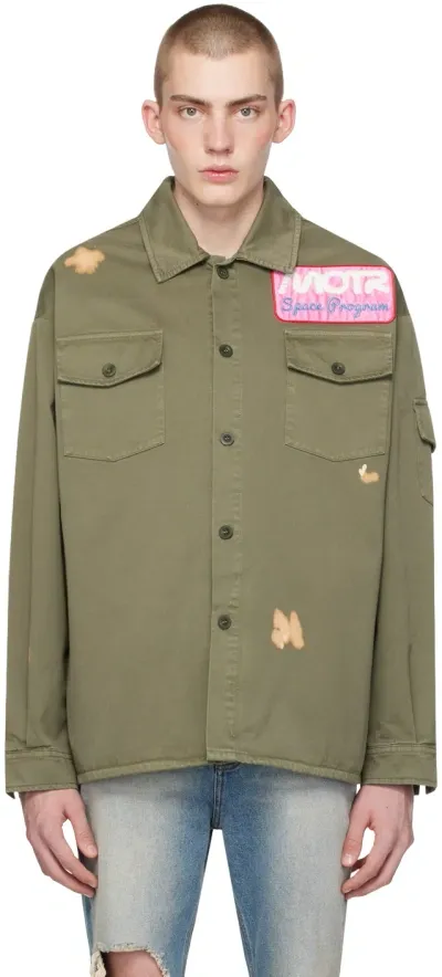 Members Of The Rage Khaki Bleached Shirt In Military Green