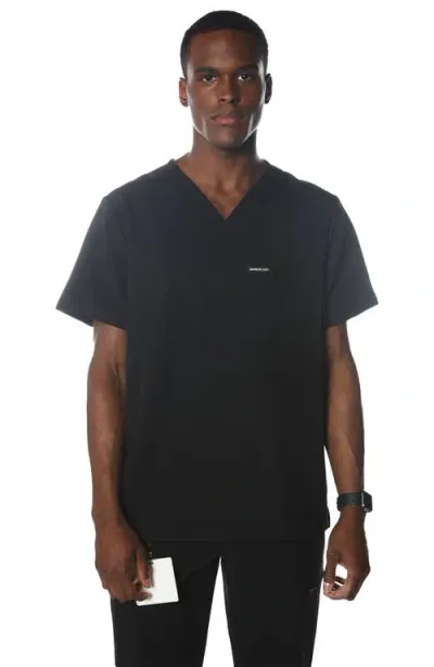 Members Only Brighton 3-pocket Scrub Top In Black