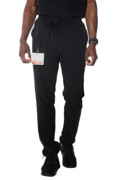 Members Only Hampton Open Bottom Scrub Pants In Black