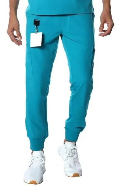 Members Only London Jogger Scrub Pants In Teal