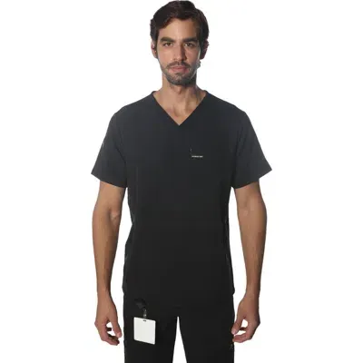 Members Only Manchester 3-pocket Scrub Top In Black