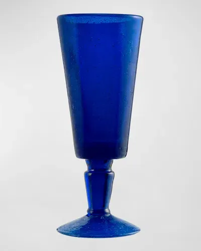 Memento 6.75 Oz. Champagne Flutes, Set Of 6 In Deep Blue