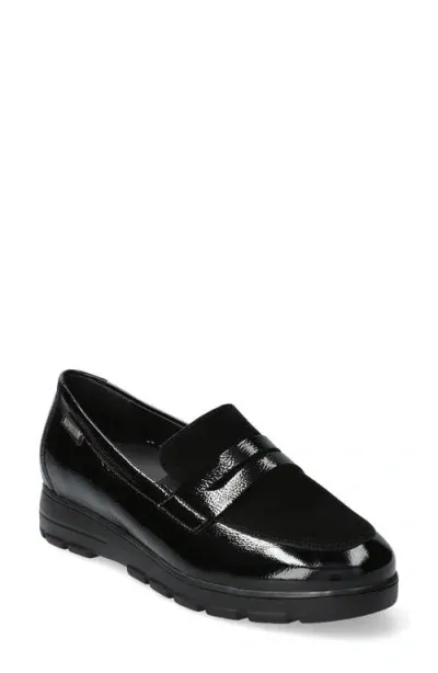 Mephisto Carima Penny Loafer In Black Patent