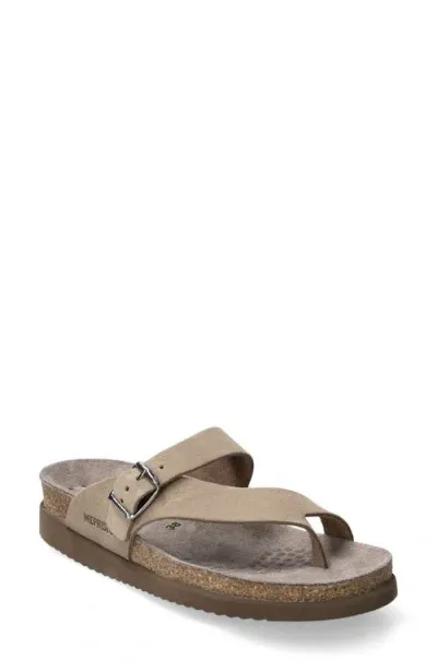 Mephisto Helen Toe Loop Sandal In Warm Grey