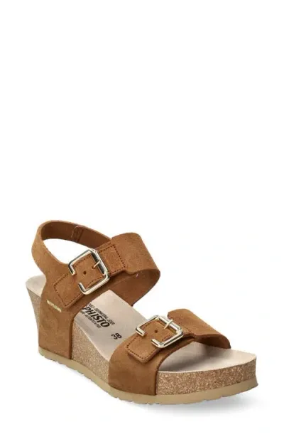 Mephisto Lissandra Platform Wedge Sandal In Tobacco