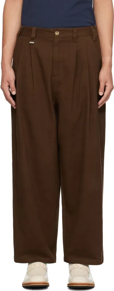 Metalwood Studio Brown Elastic Waist Baggy Trousers