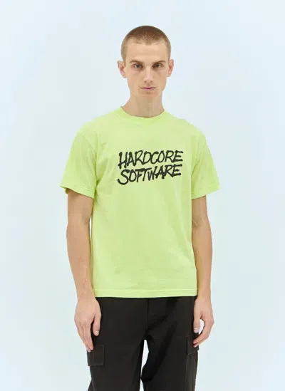 Metalwood Studio Hardcore Softcore T-shirt In Yellow