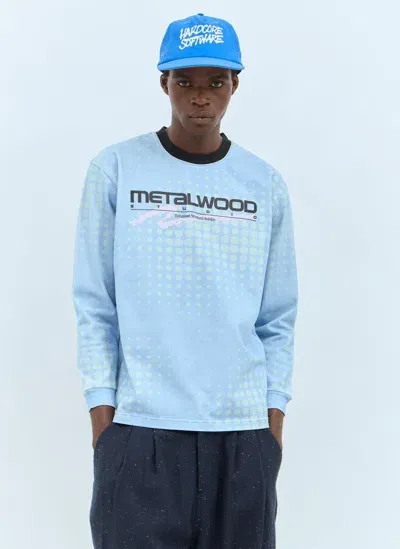 Metalwood Studio Moto Heavyweight Long-sleeve T-shirt In Blue