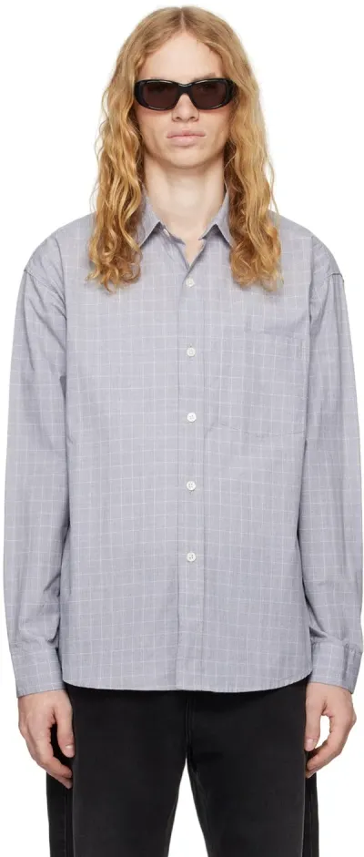 Mfpen Gray Executive Shirt In Grey Check