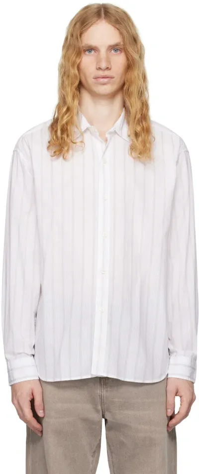 Mfpen Ssense Exclusive Off-white Generous Shirt In White Fancy Stripe